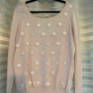 Blush Lightweight Sweater with Silk Overlay